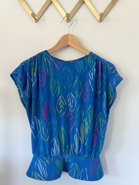 Vintage Silk Padded Peplum Top